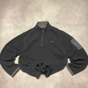 Y2K North Face Logo Quarter Zip Long Sleeve Sweater Thermal